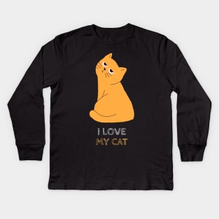 I Love My Cat Kids Long Sleeve T-Shirt